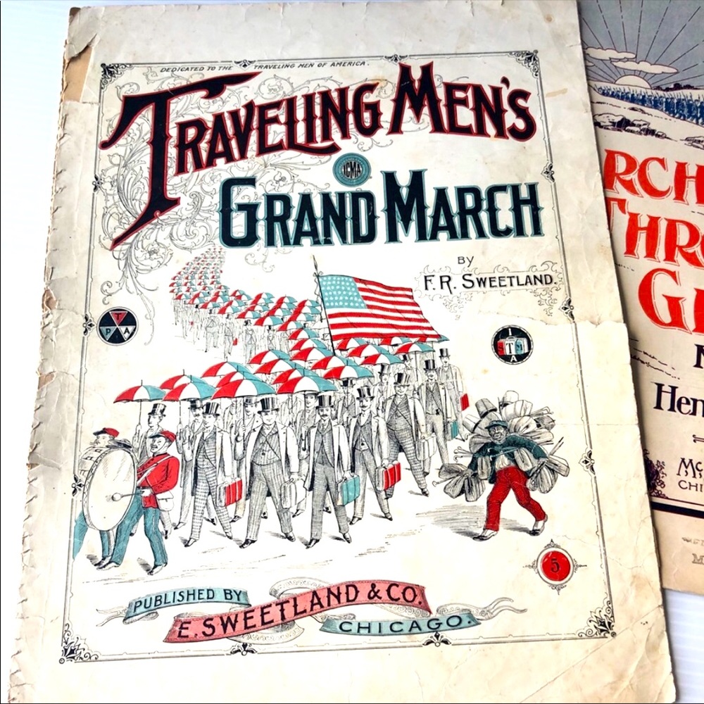 Antique sheet music 1895 to 1906 marching music